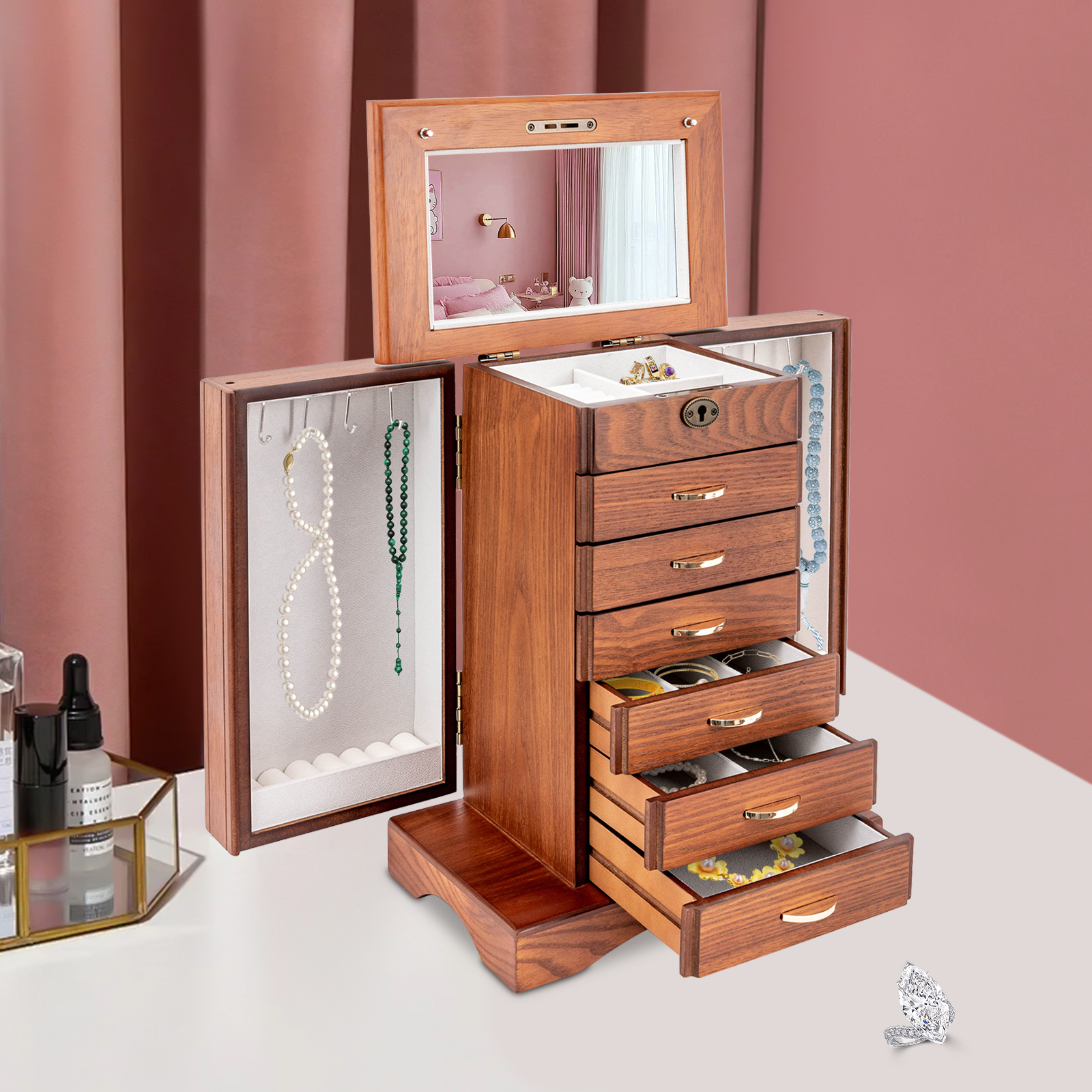 7 Layers Large Jewelry Box wit - Jewelry And Watches Stores recensie en prijs