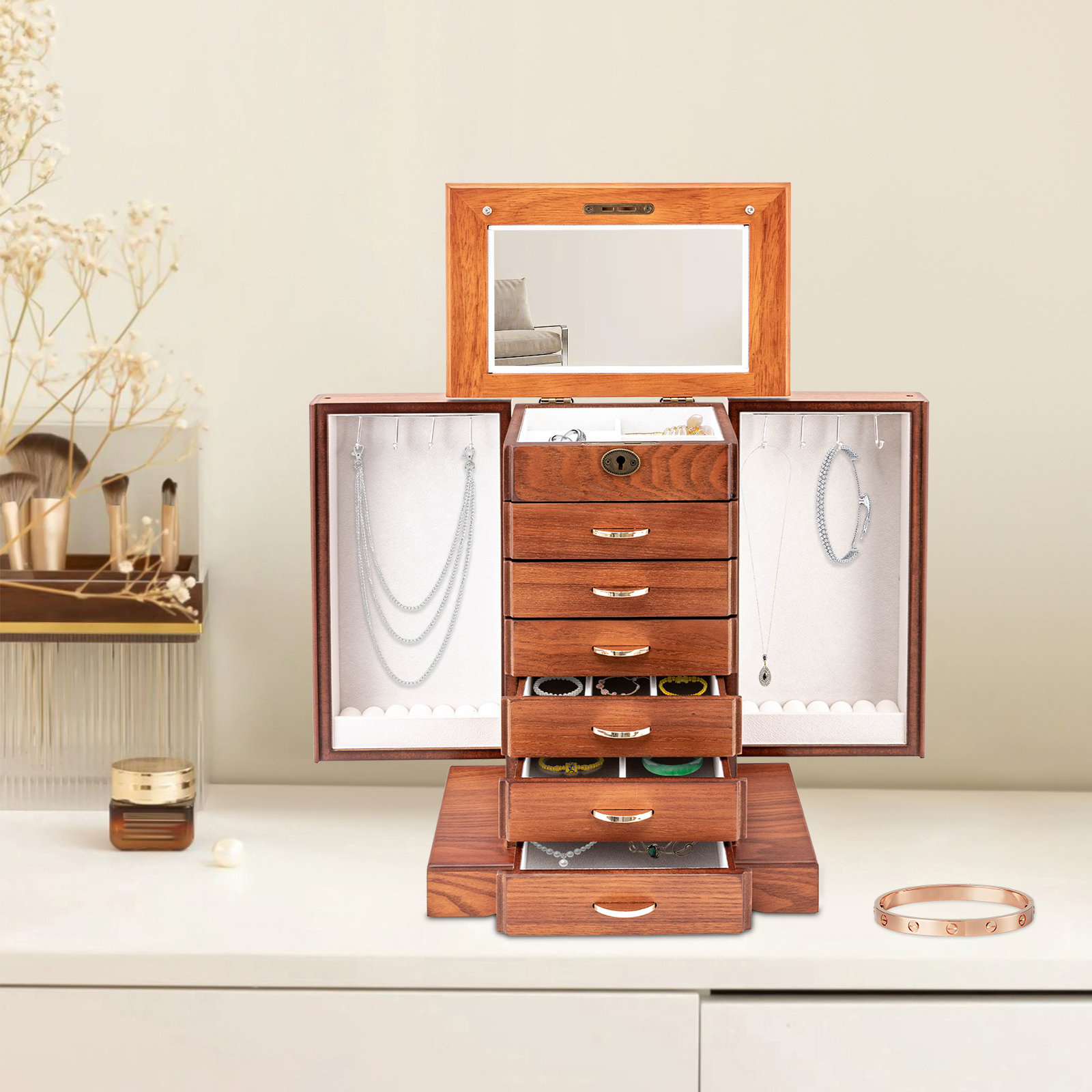 7 Layers Large Jewelry Box wit - Jewelry And Watches Stores recensie en prijs