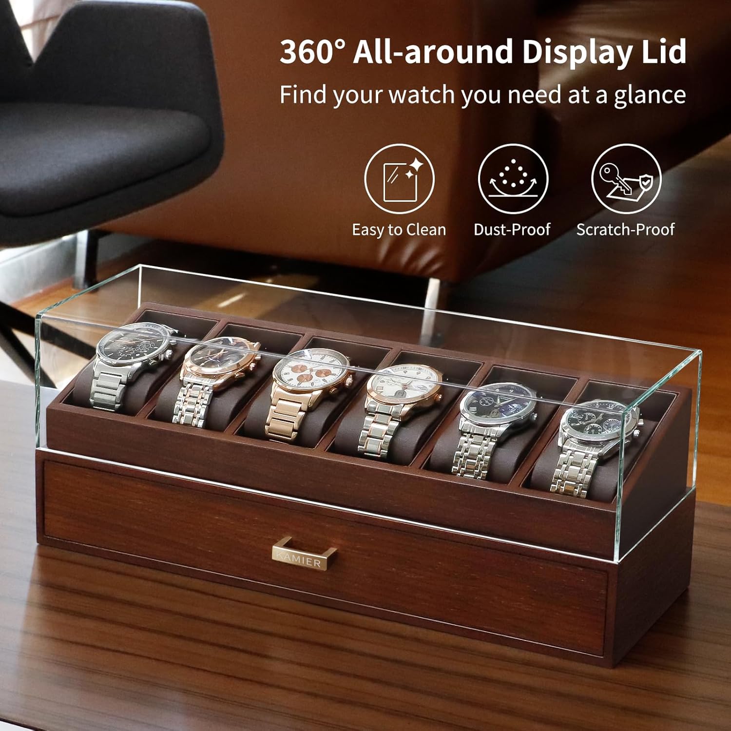 Wooden Watch Box with 6 Slots  - Jewelry Watches Box recensie en prijs