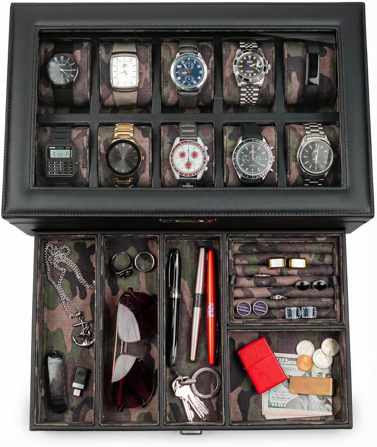 Large Watch Box for Men, 10-Sl - Jewelry Watches Box recensie en prijs
