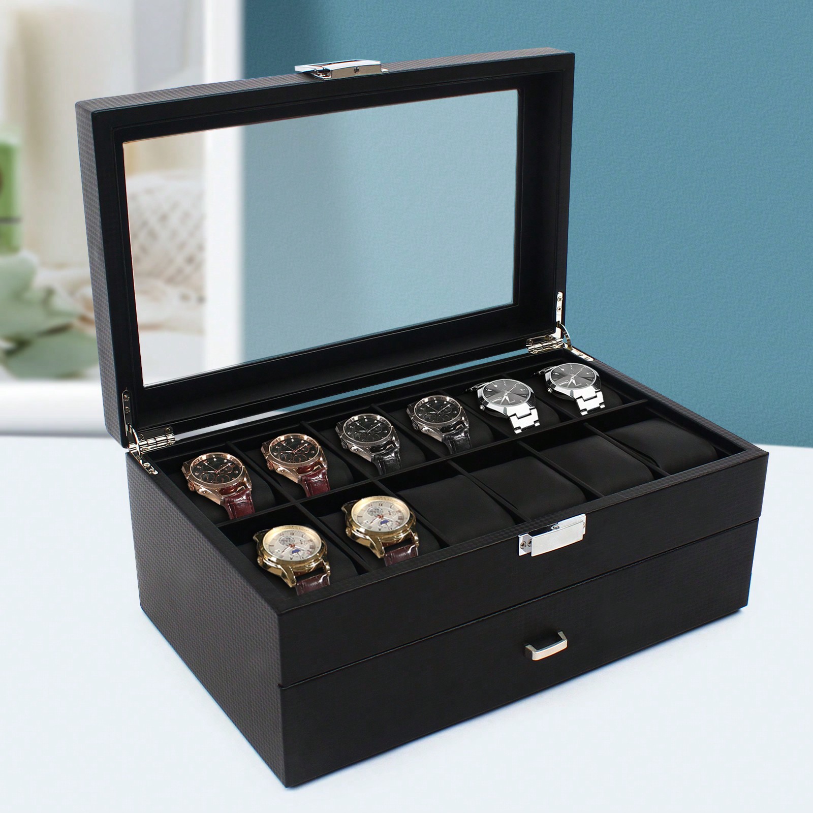 24 Slot Men Watch Display Case - Jewelry Watches Box recensie en prijs
