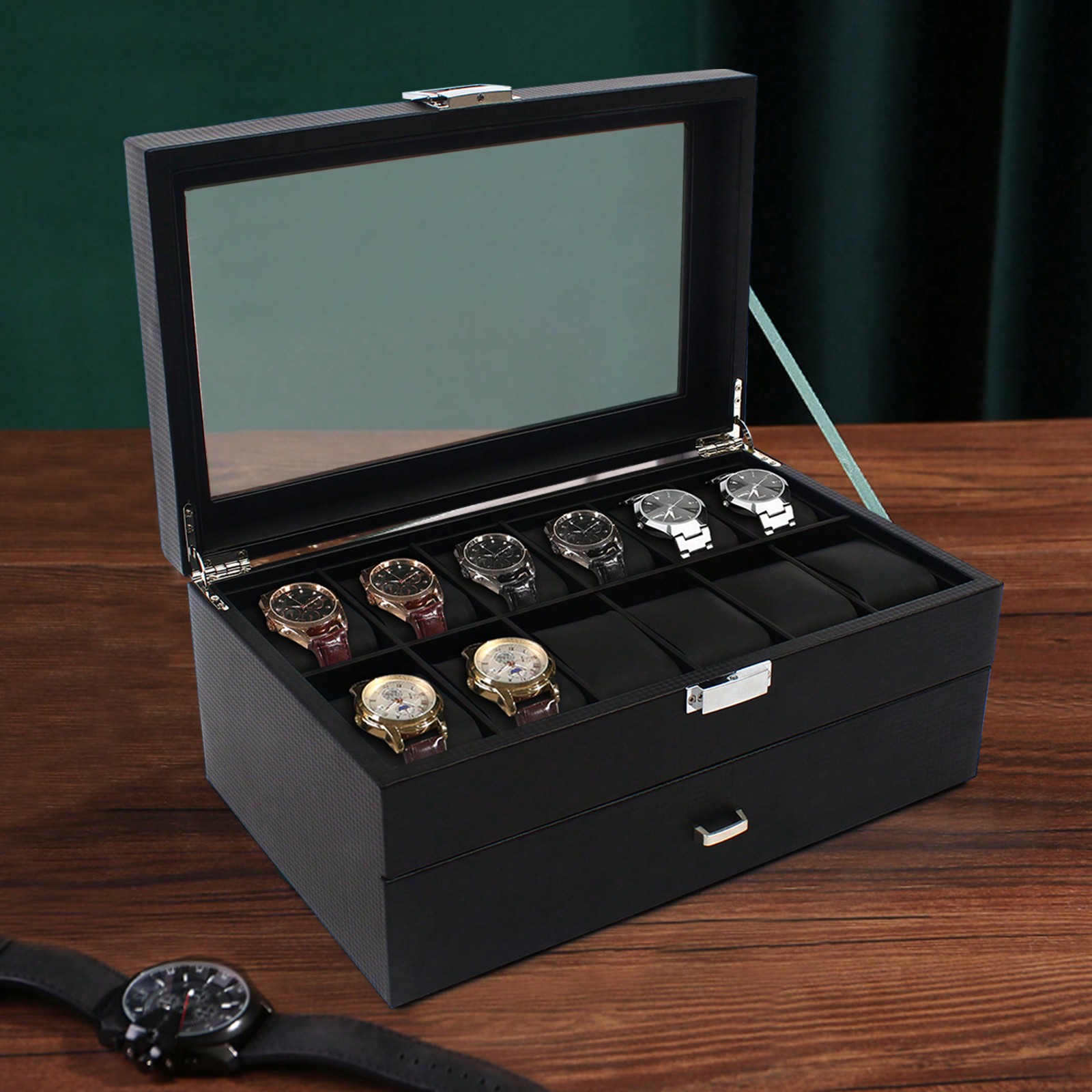 24 Slot Men Watch Display Case - Jewelry Watches Box recensie en prijs