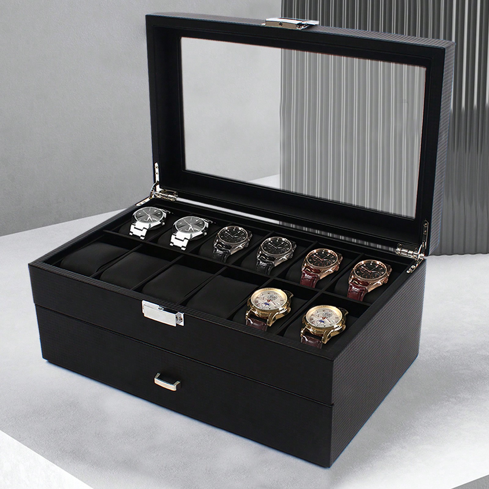 24 Slot Men Watch Display Case - Jewelry Watches Box recensie en prijs