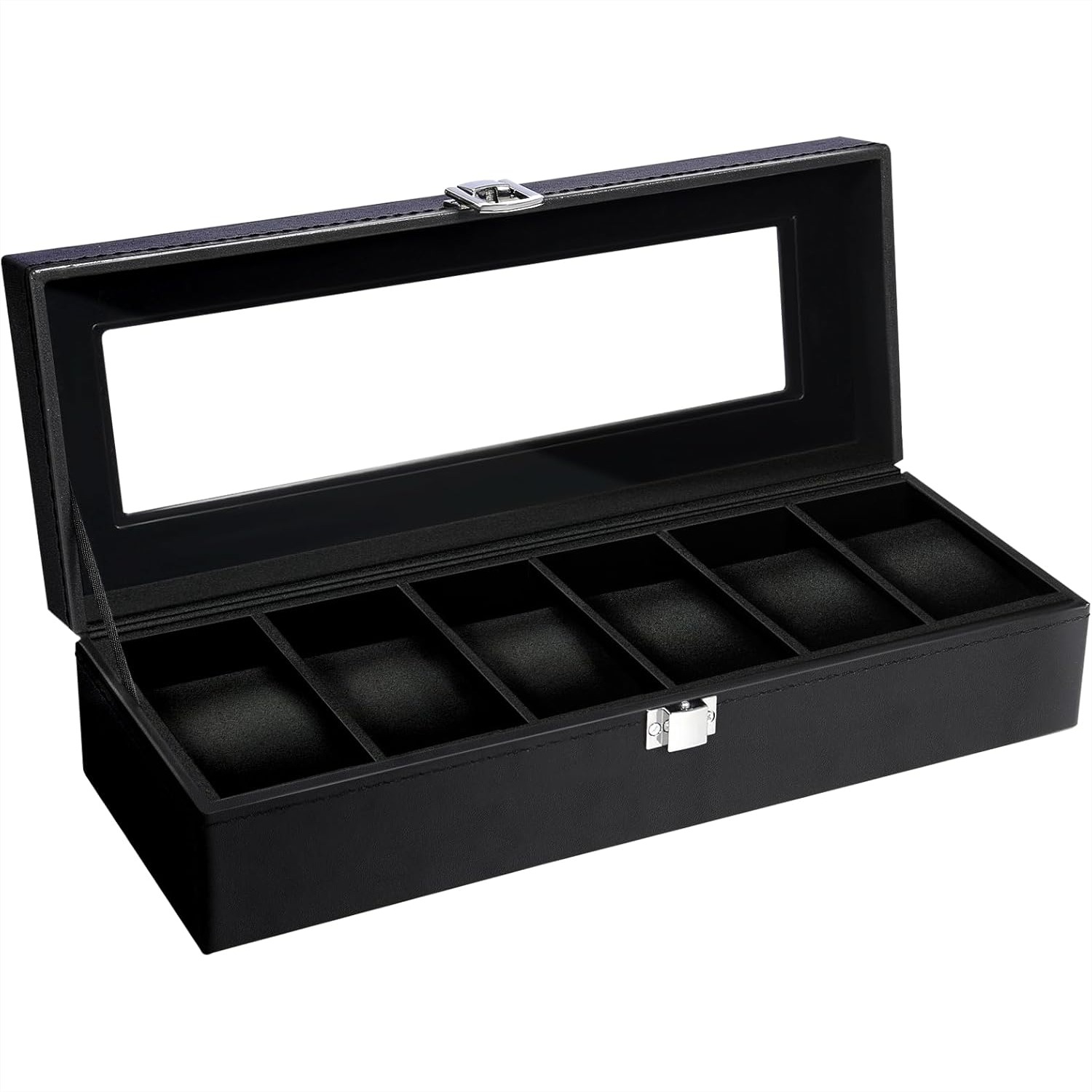 6 Slot Watch Box with Glass Li - Jewelry Watches Box recensie en prijs