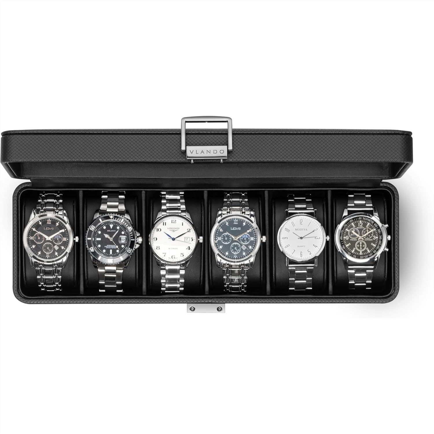 6-Slot Watch Case with Glass L - Jewelry Watches Box recensie en prijs