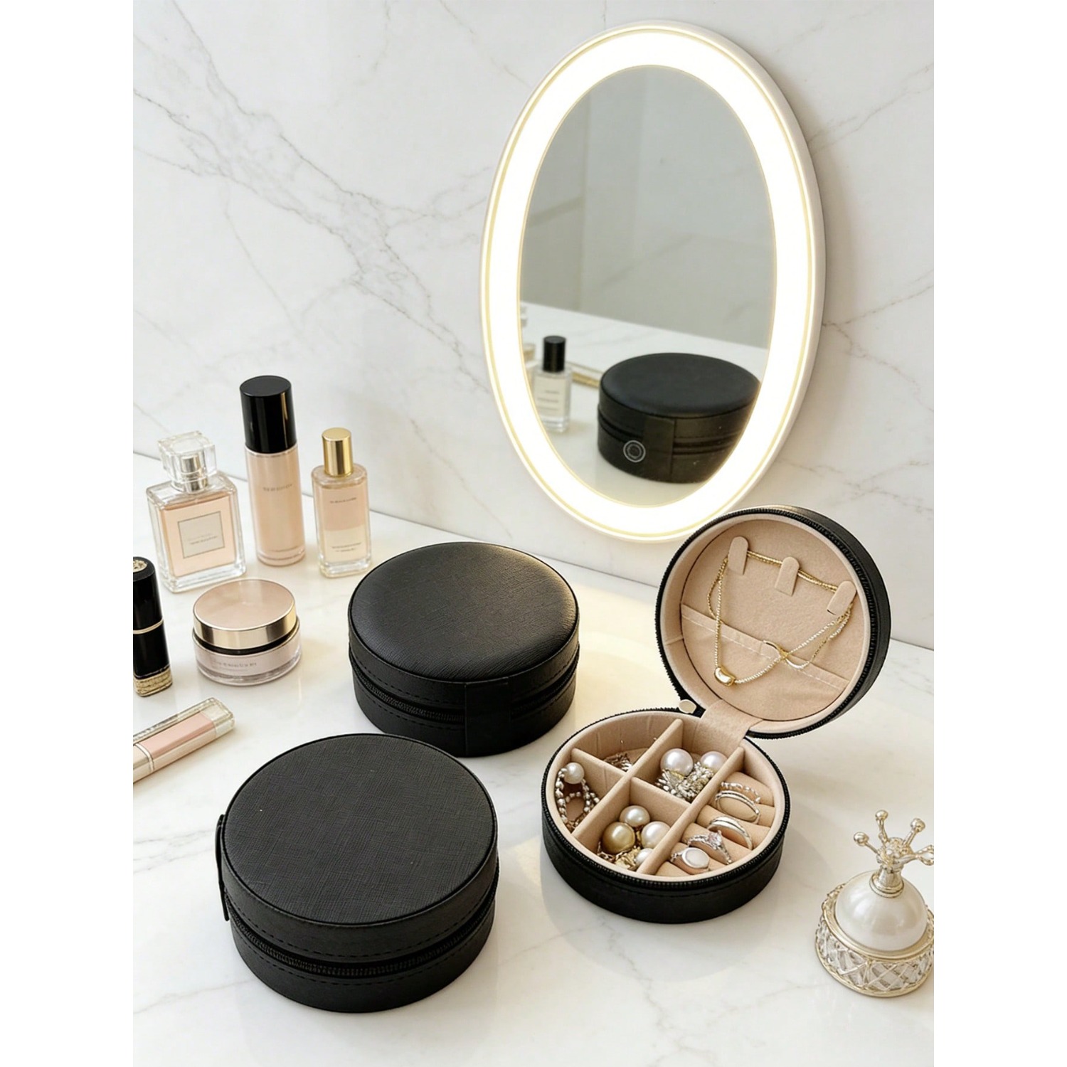 Circular Jewelry Box, Portable - Jewelry And Watches Stores recensie en prijs