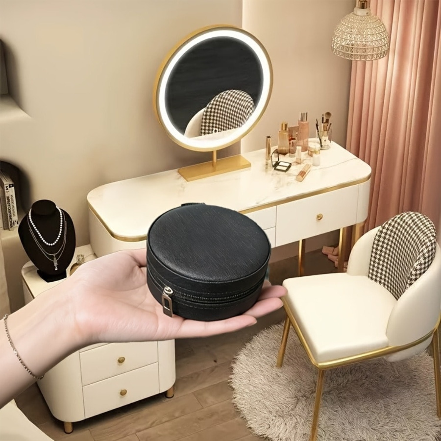 Circular Jewelry Box, Portable - Jewelry And Watches Stores recensie en prijs