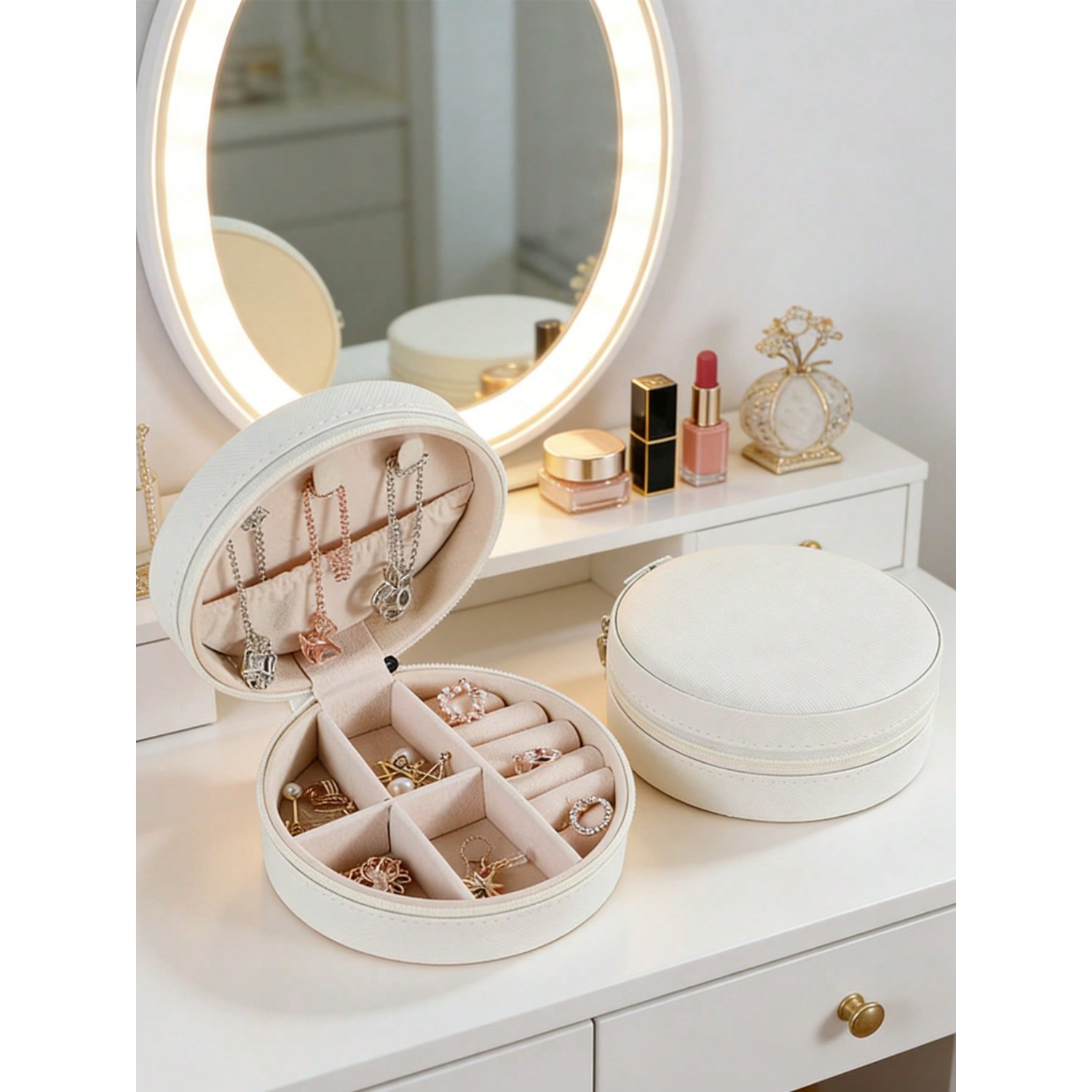 Circular Jewelry Box, Portable - Jewelry And Watches Stores recensie en prijs
