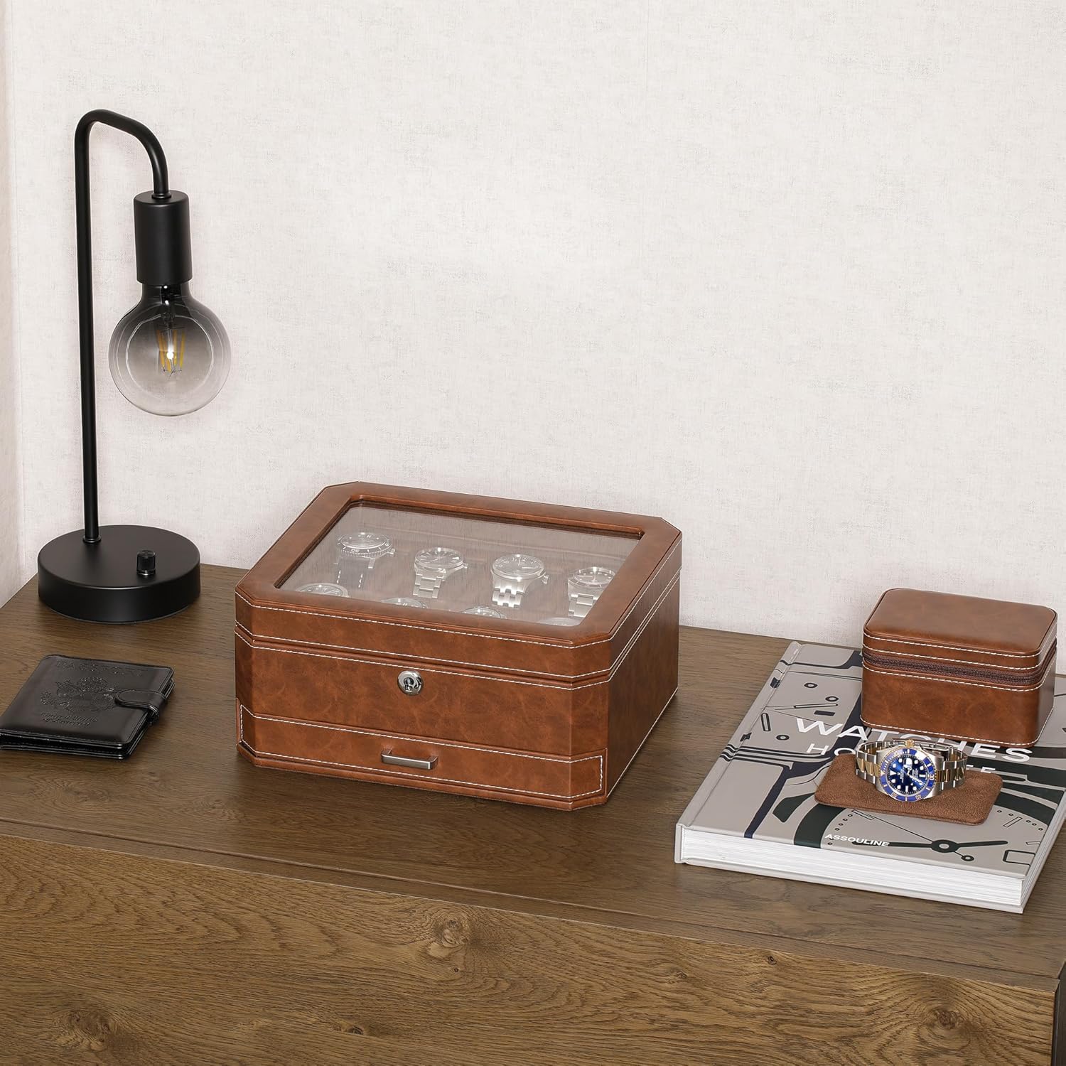 8 Slot Leather Watch Box with  - Jewelry Watches Box recensie en prijs